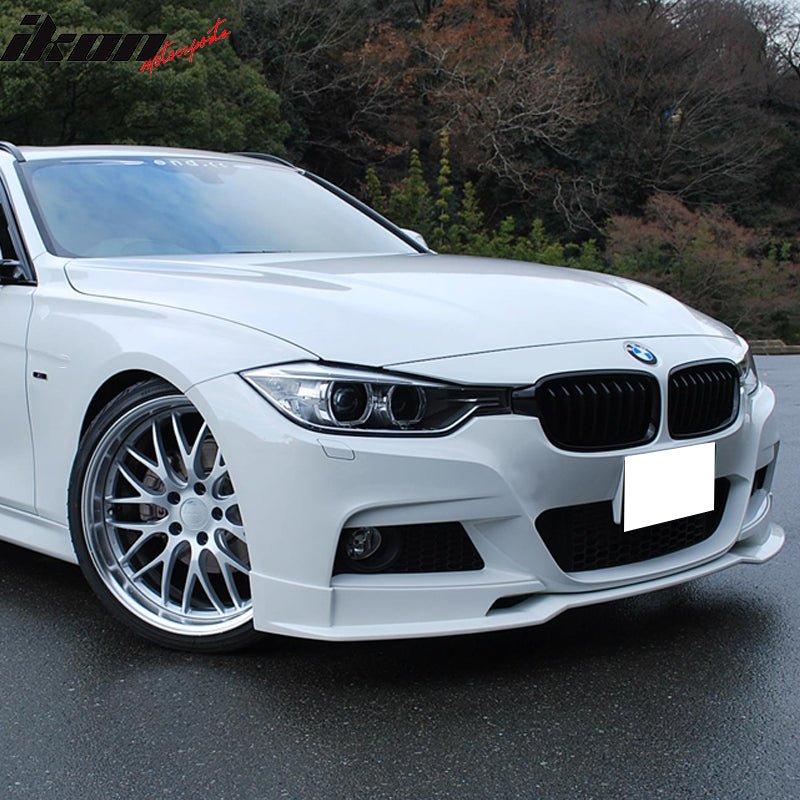 2012-2018 BMW F30 M Sport E Style Unpainted Black Front Bumper Lip PU