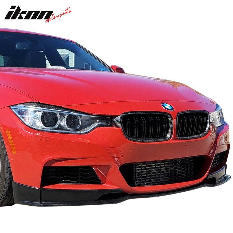 2012-2018 BMW F30 M Sport E Style Unpainted Black Front Bumper Lip PU