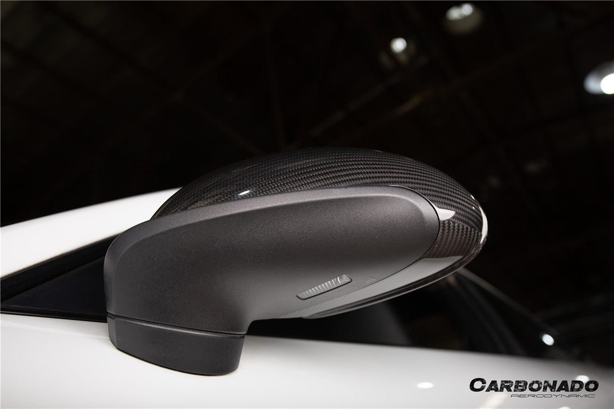 2012-2019 Porsche 911 991.1 991.2 Carrera 981 OEM Style Dry Carbon Fiber Mirror Housing Replacement | Fits Carrera S, Carrera 4, Cabriolet, Targa 4, And Cayman, Boxster LHD