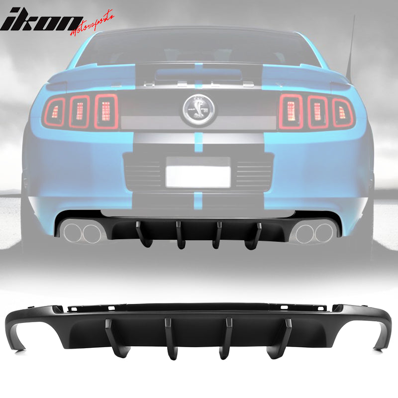 2013-2014 Ford Mustang Shelby Unpainted Black Rear Bumper Diffuser PP