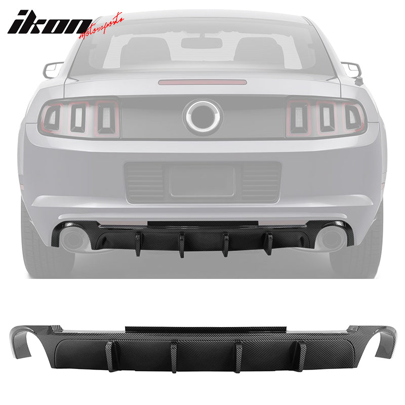 2013-2014 Ford Mustang V6 GT Carbon Fiber Print Rear Bumper Lip V2 PP