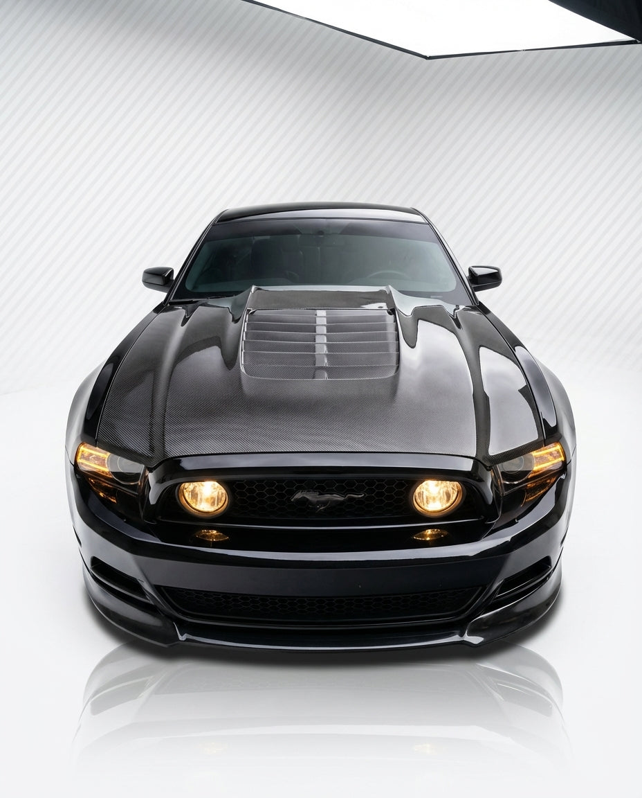 2013-2014 Ford Mustang GT500 V2 Style Hood - Carbon Fiber