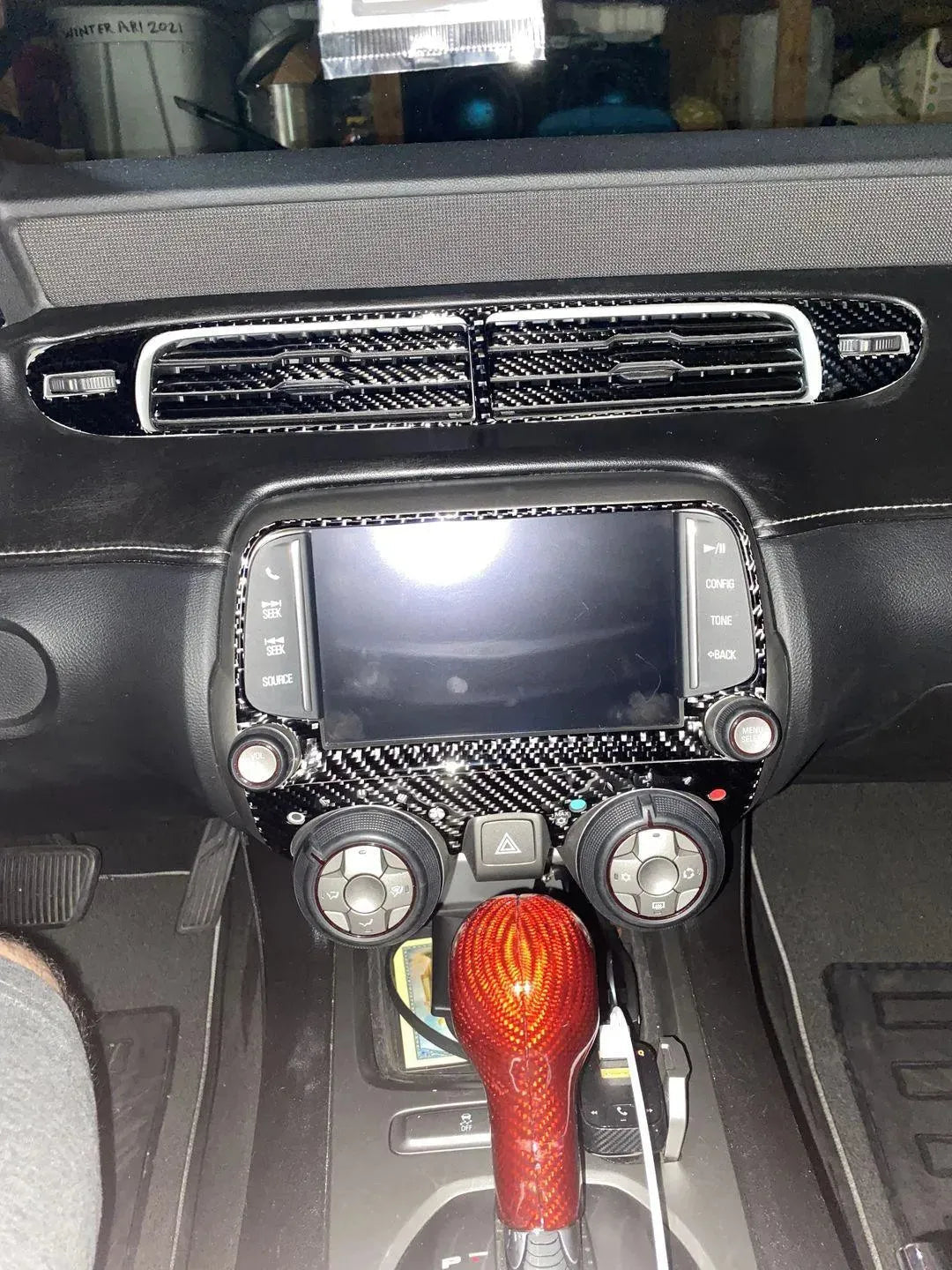 2013-2015 Chevy Camaro Carbon Fiber AC Vent & Radio Switch Trim Overlay