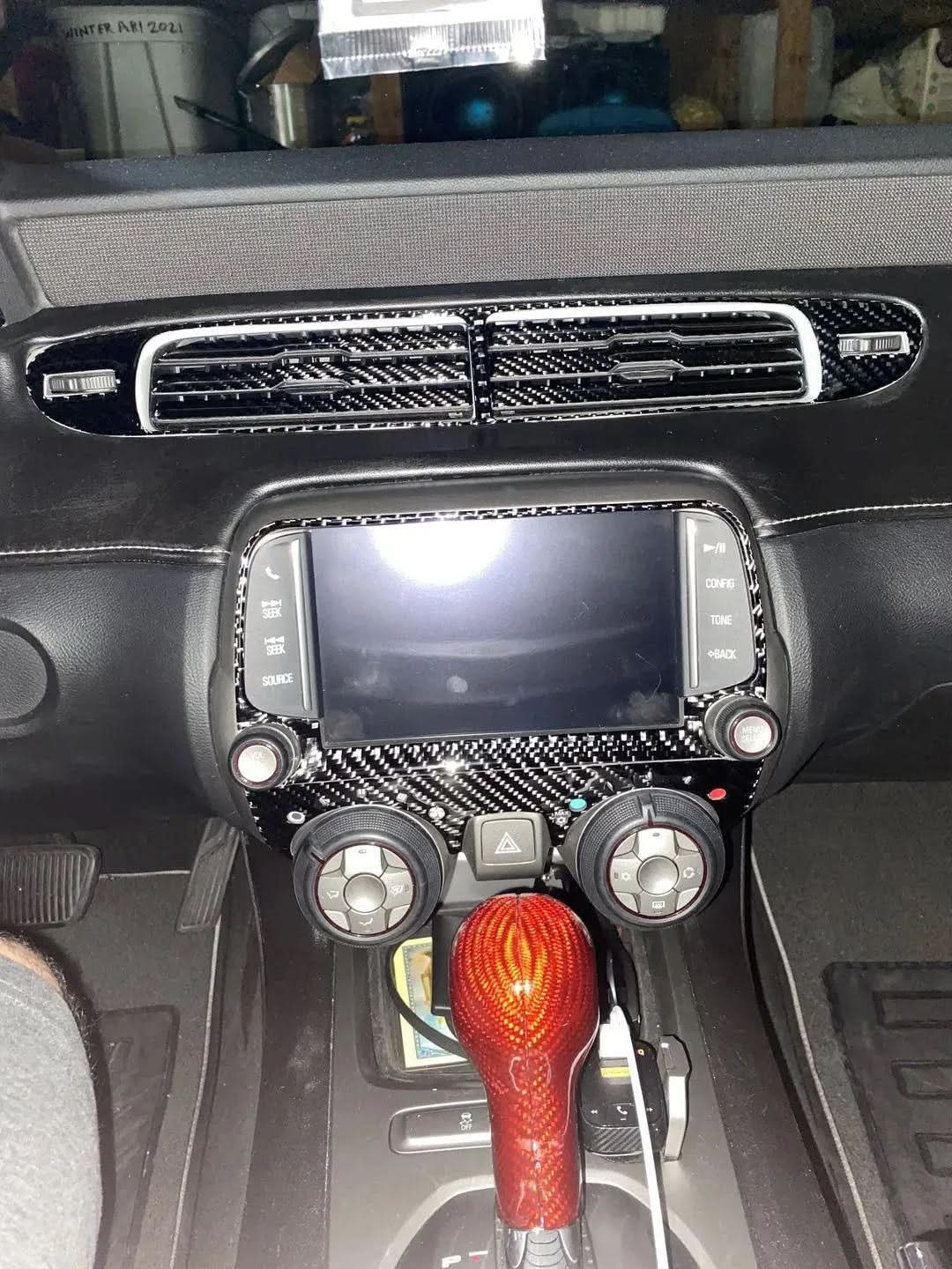 2013-2015 Chevy Camaro Carbon Fiber AC Vent & Radio Switch Trim Overlay