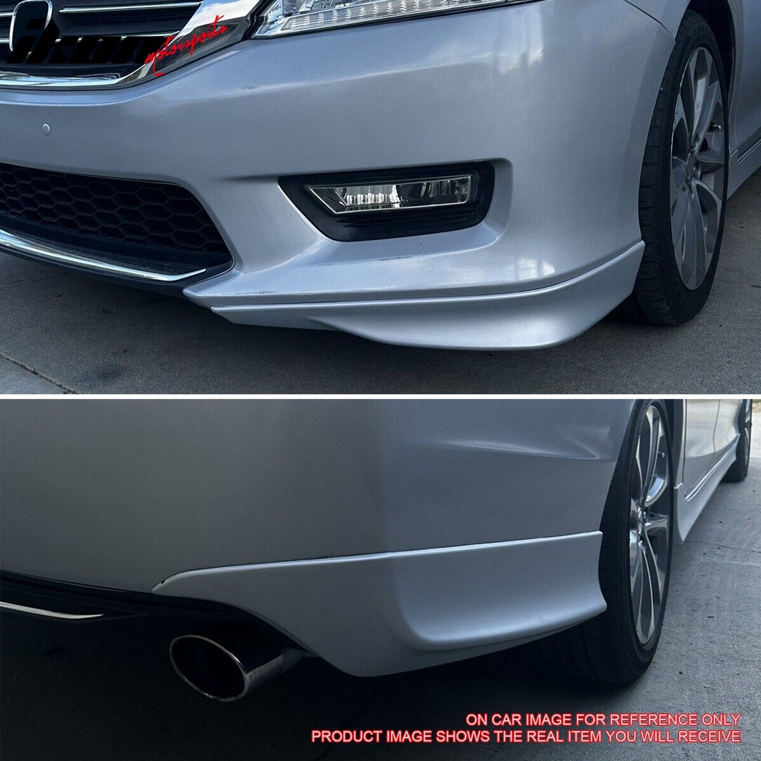 2013-15 Honda Accord HFP Style Unpainted Front + Rear Lip Splitter PP
