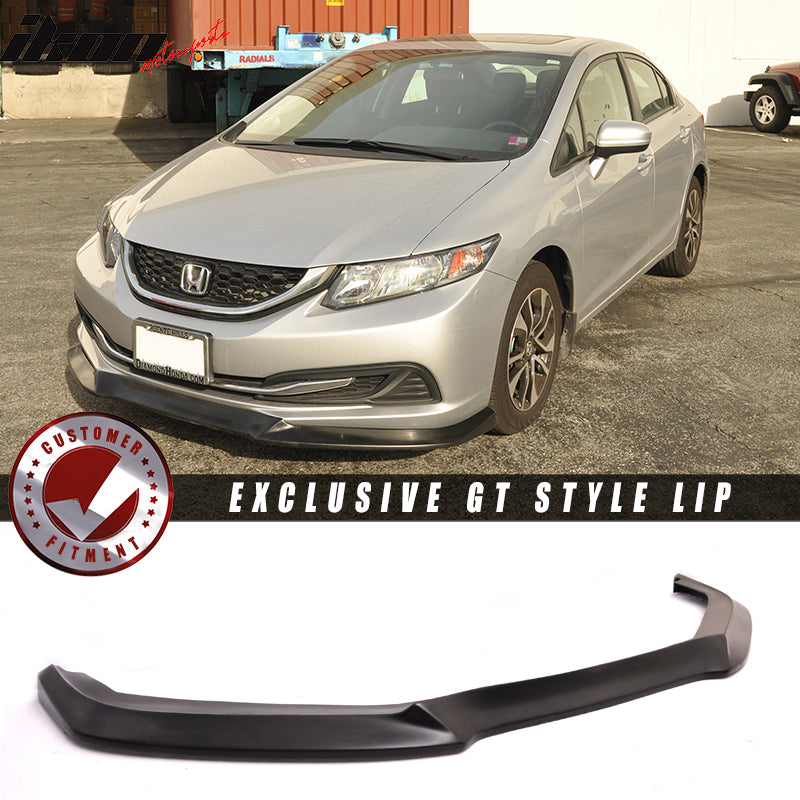 2013-2015 Honda Civic USDM Front Lip GT Style Unpainted PU