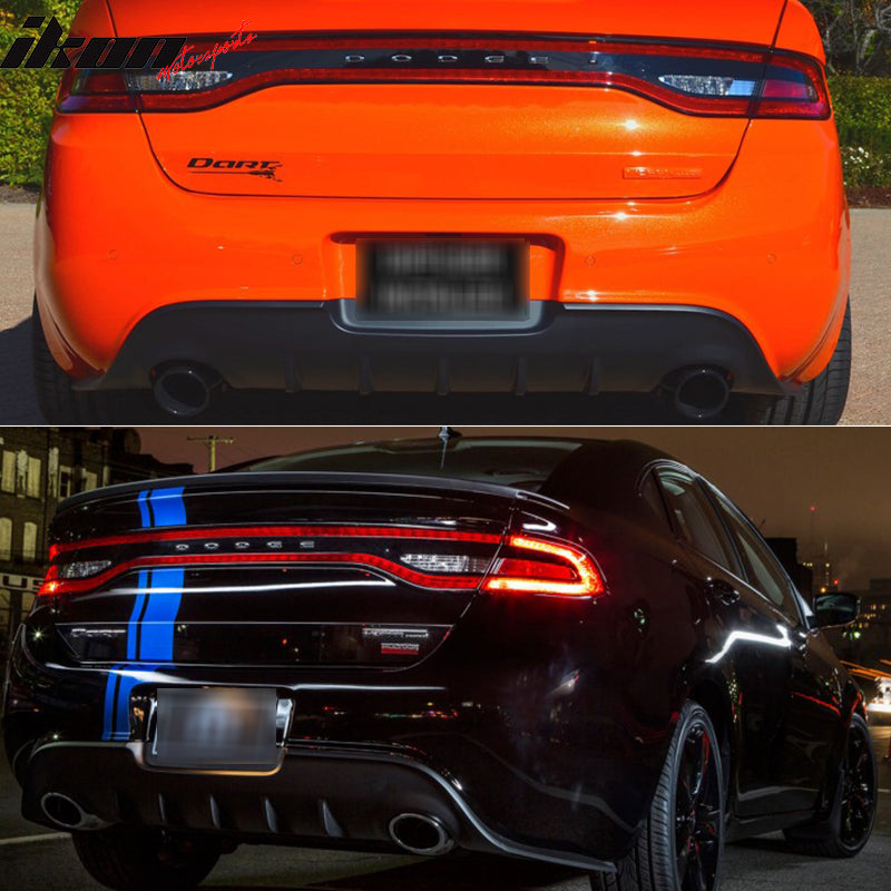 2013-2017 Dodge Dart IKON Style Unpainted Rear Bumper Diffuser PU