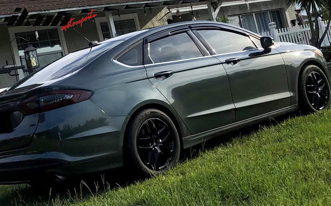 2013-2018 Ford Fusion Mugen Style Smoke Tinted Window Visors Acrylic