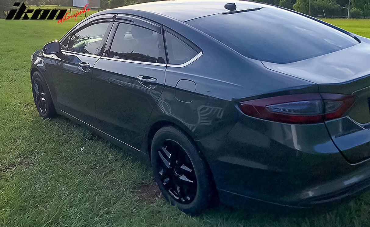2013-2018 Ford Fusion Mugen Style Smoke Tinted Window Visors Acrylic