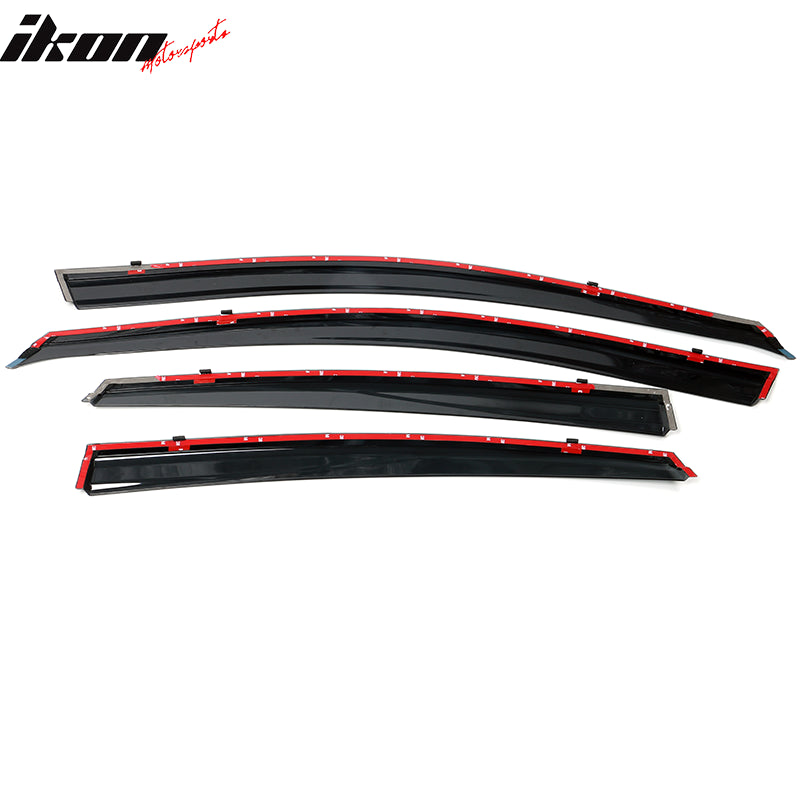 2013-2018 Nissan Altima Polycarbonate Window Visors W/ Chrome Trim 4PC