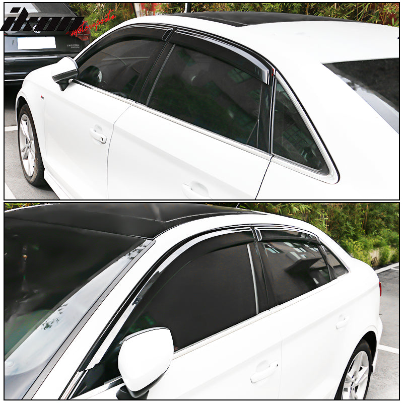 2013-2019 Audi A3 S3 RS3 Sedan Slim Style Acrylic Window Visors 4PC
