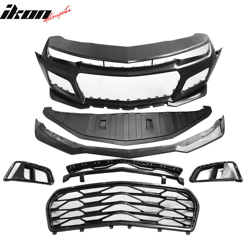 2014-2015 Chevy Camaro ZL1 Style Unpainted Black Front Bumper Cover PP