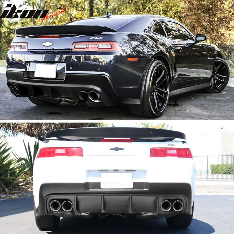 2014-2015 Chevy Camaro ZL1 Matte Black Rear Diffuser Bumper Lip PP