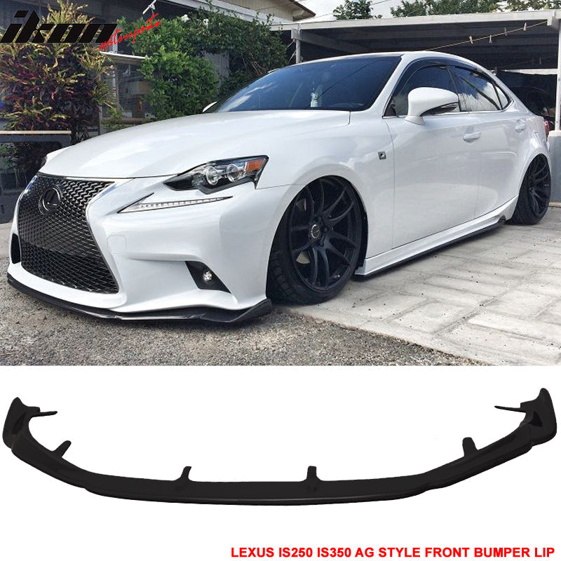 2014-2016 Lexus IS F Sport AG Unpainted Black Front Bumper Lip PU