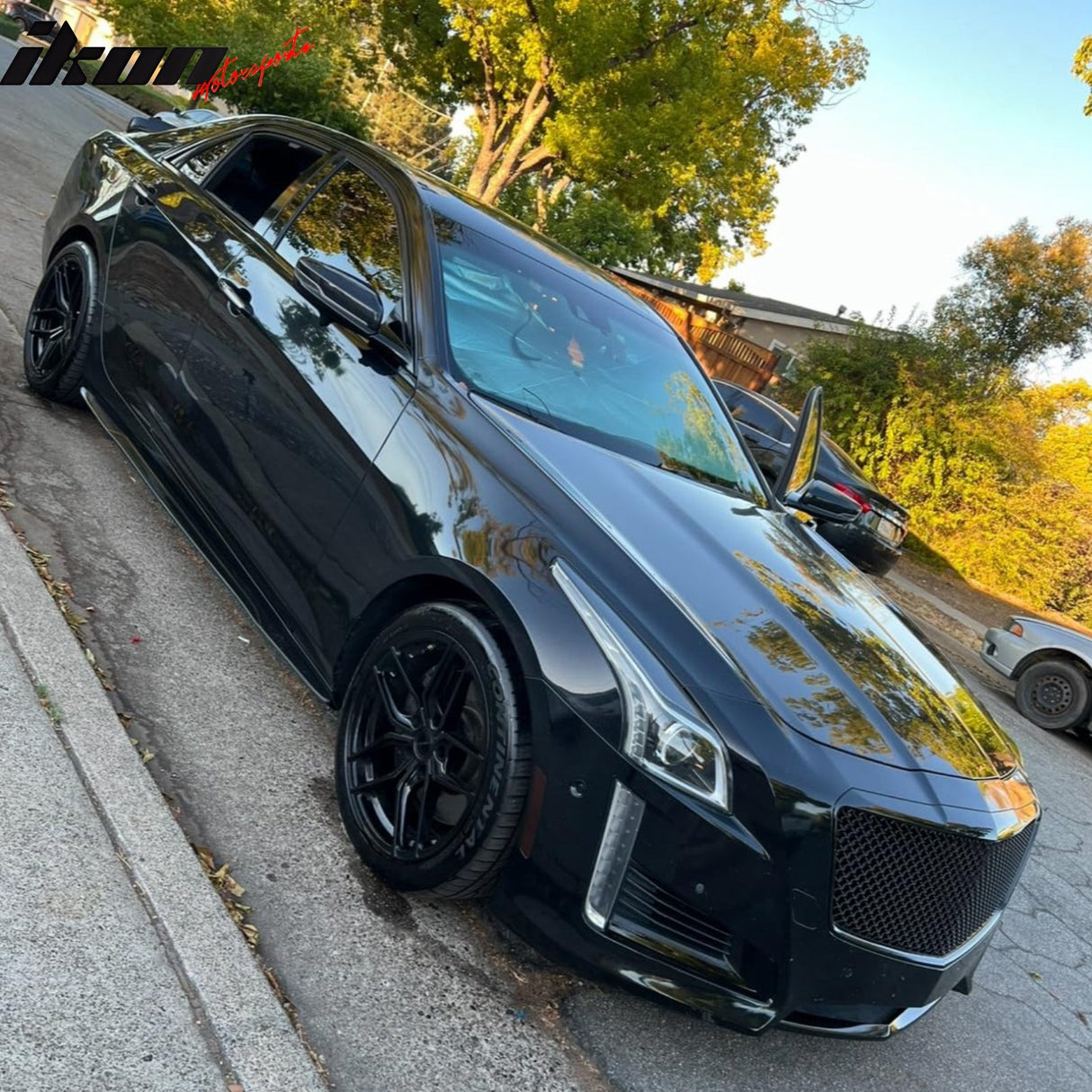 2014-2019 Cadillac CTS B Style Black Front Bumper Hood Grille ABS