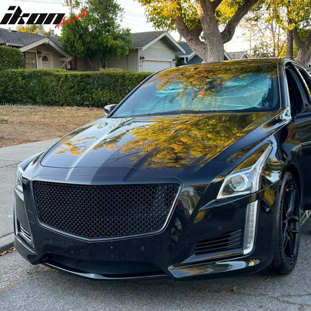 2014-2019 Cadillac CTS B Style Black Front Bumper Hood Grille ABS