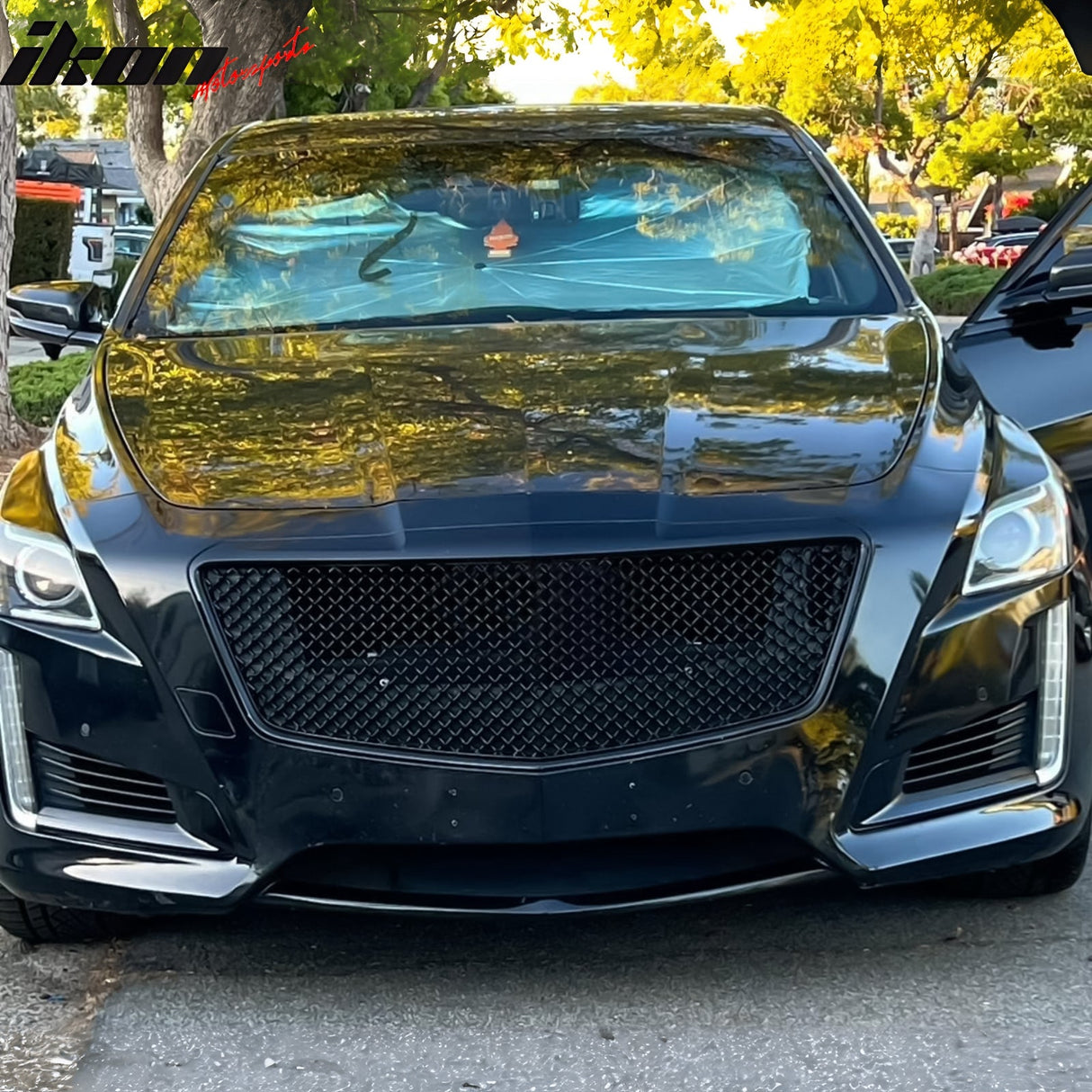 2014-2019 Cadillac CTS B Style Black Front Bumper Hood Grille ABS