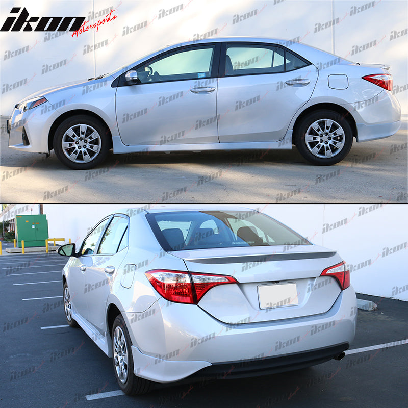 2014-2019 Toyota Corolla Rear Bumper Lip Aprons Unpainted Black PU