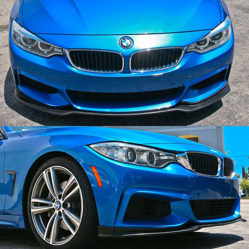 2014-2020 BMW F32 F33 F36 E Style Unpainted Black Front Bumper Lip PU