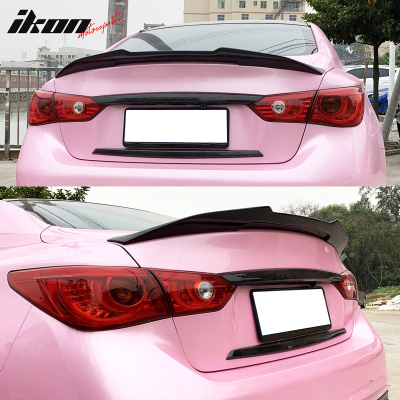 2014-24 Infiniti Q50 PSM Style Carbon Fiber Rear Spoiler Wing Lip Wing