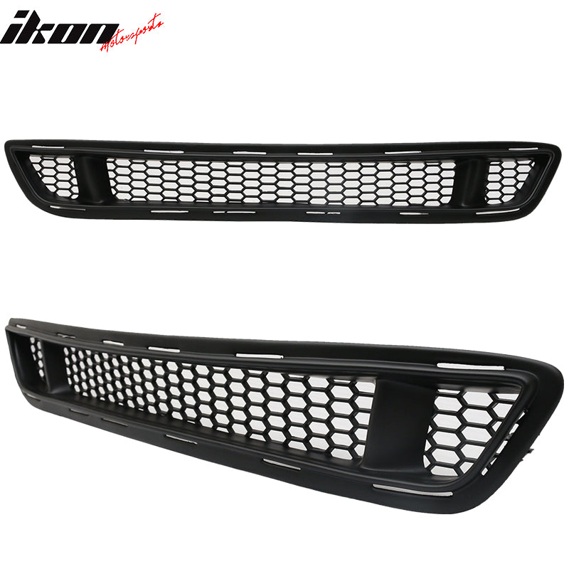 2015-2017 Ford Mustang IKON Style Black Front Upper & Lower Car Grille