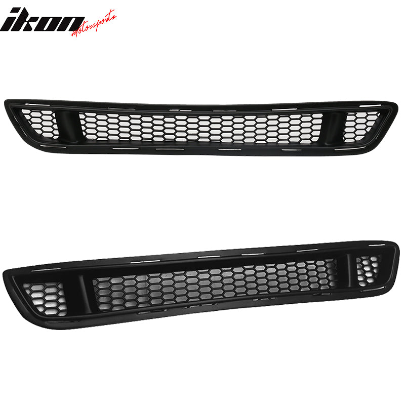 2015-2017 Ford Mustang IKON Style Black Front Upper & Lower Car Grille