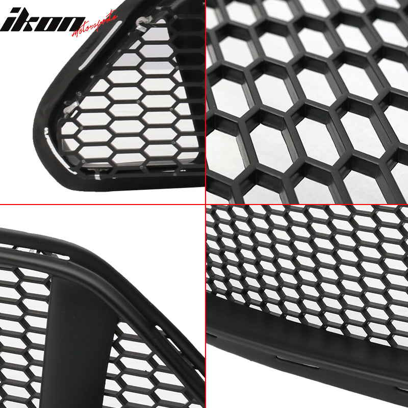 2015-2017 Ford Mustang IKON Style Black Front Upper & Lower Car Grille