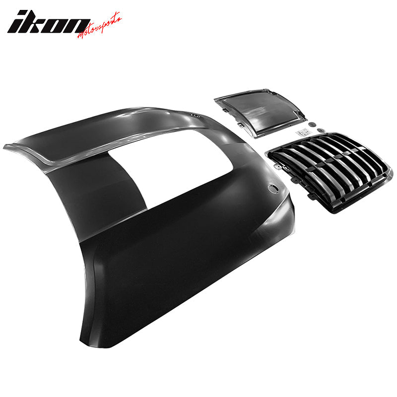 2015-2017 Ford Mustang Hood GT500 Style Black Car Hood Cover Aluminum
