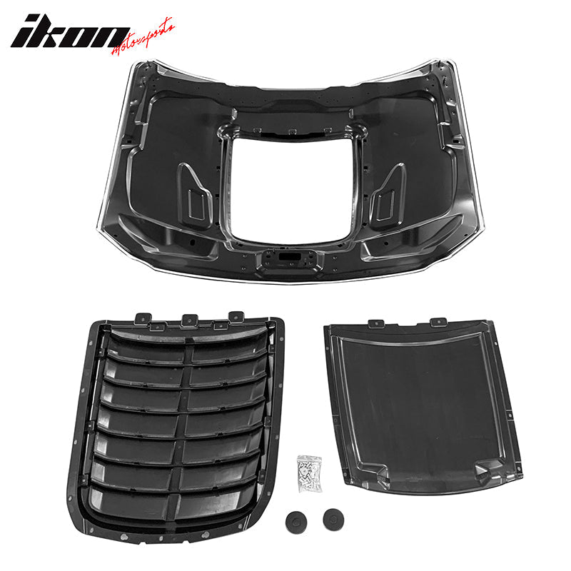 2015-2017 Ford Mustang Hood GT500 Style Black Car Hood Cover Aluminum