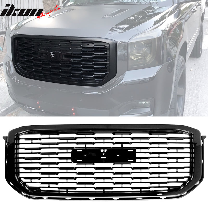 2015-2020 GMC Yukon XL Denali Style Black Front Bumper Grille ABS