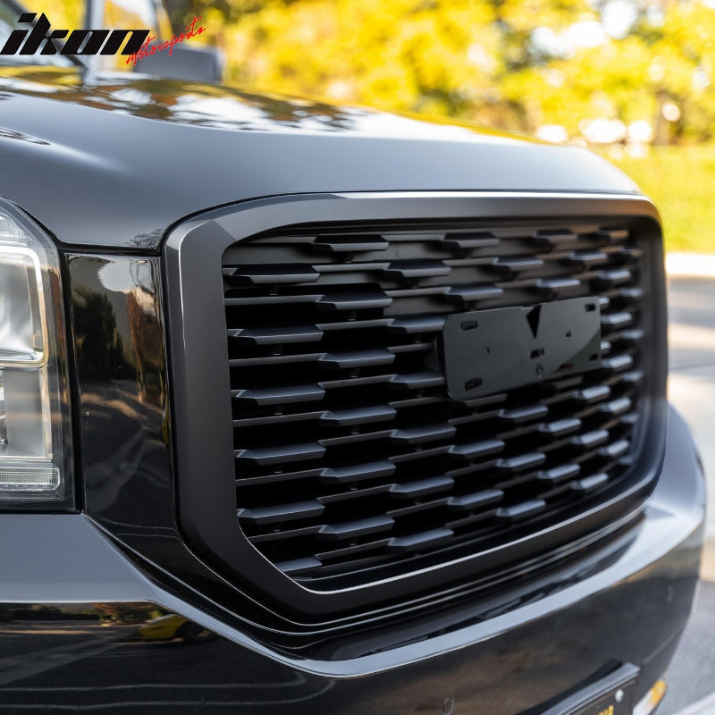 2015-2020 GMC Yukon XL Denali Style Black Front Bumper Grille ABS