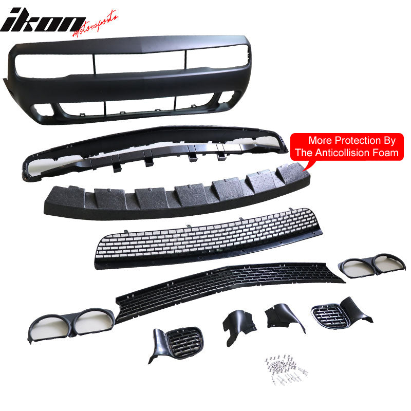 2015-2023 Dodge Challenger Front Bumper w/ Grille & HC Lip Unpaint PP