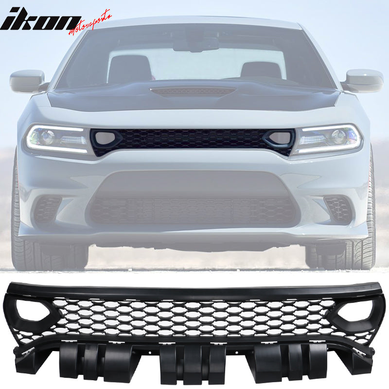 2015-2023 Dodge Charger Grill Unpainted Black Front Upper Car Grille