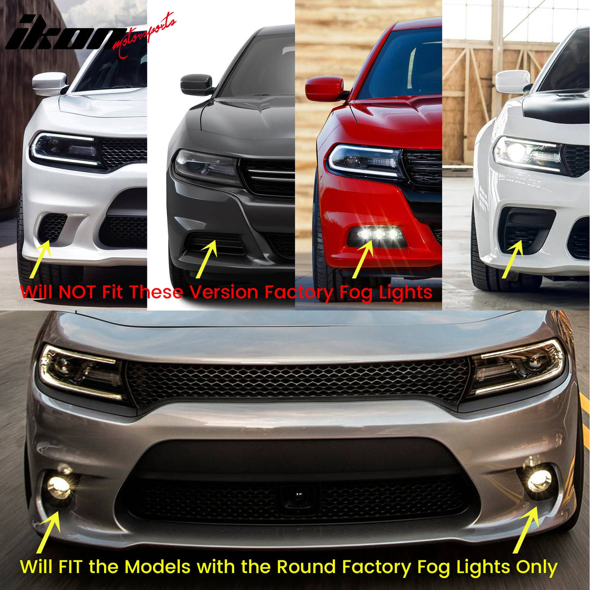 2015-2023 Dodge Charger Front Bumper Fog Lights Lamp H11 12V 55W Bulb