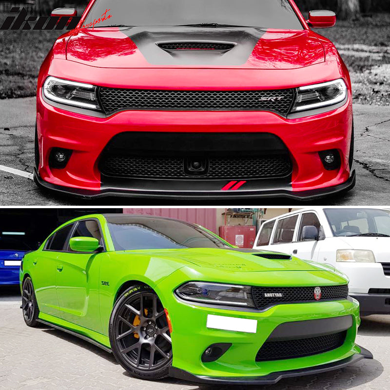 2015-2023 Dodge Charger SRT IKON Style Front Lip Splitter Spoiler PU