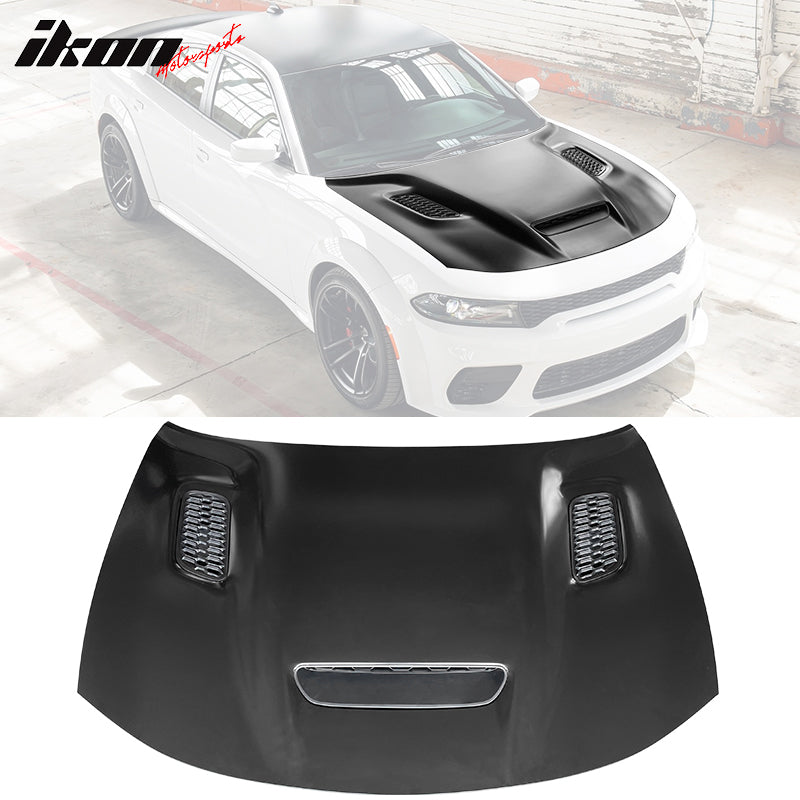 2015-2023 Dodge Charger Hood Black SRT Redeye Widebody Style Aluminum