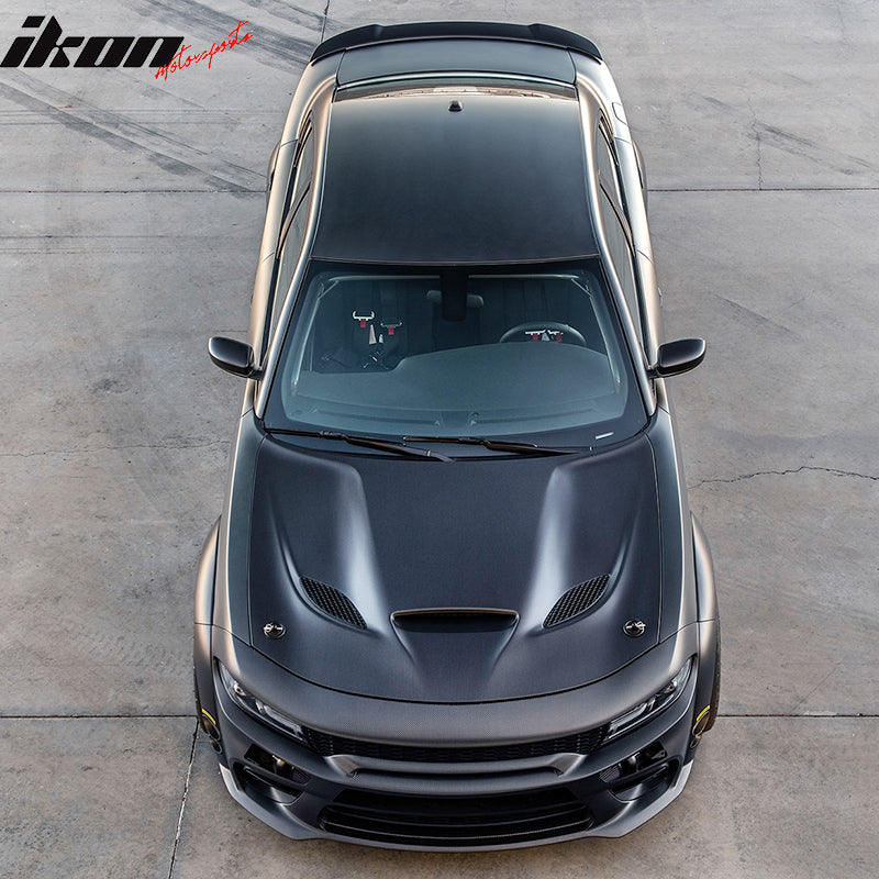 2015-2023 Dodge Charger SRT Style Car Hood Scoop Vent Black Aluminum