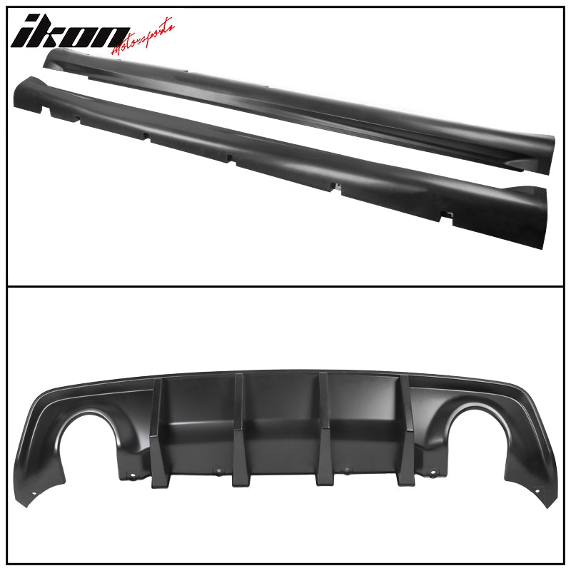 2015-2023 Dodge Charger IKON Matte Black Rear Bumper Cover Diffuer PP
