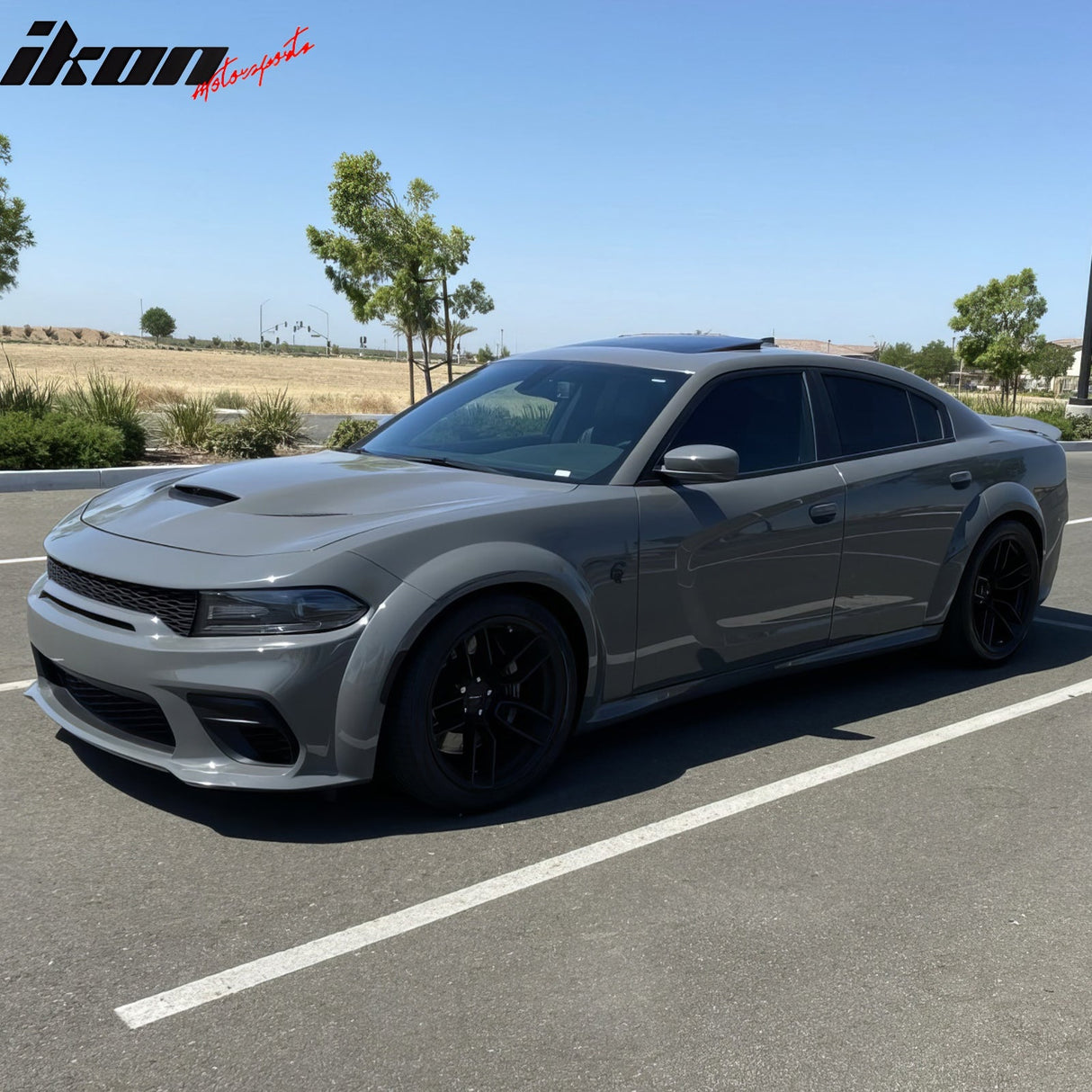 2015-2023 Dodge Charger IKON Matte Black Rear Bumper Cover Diffuer PP