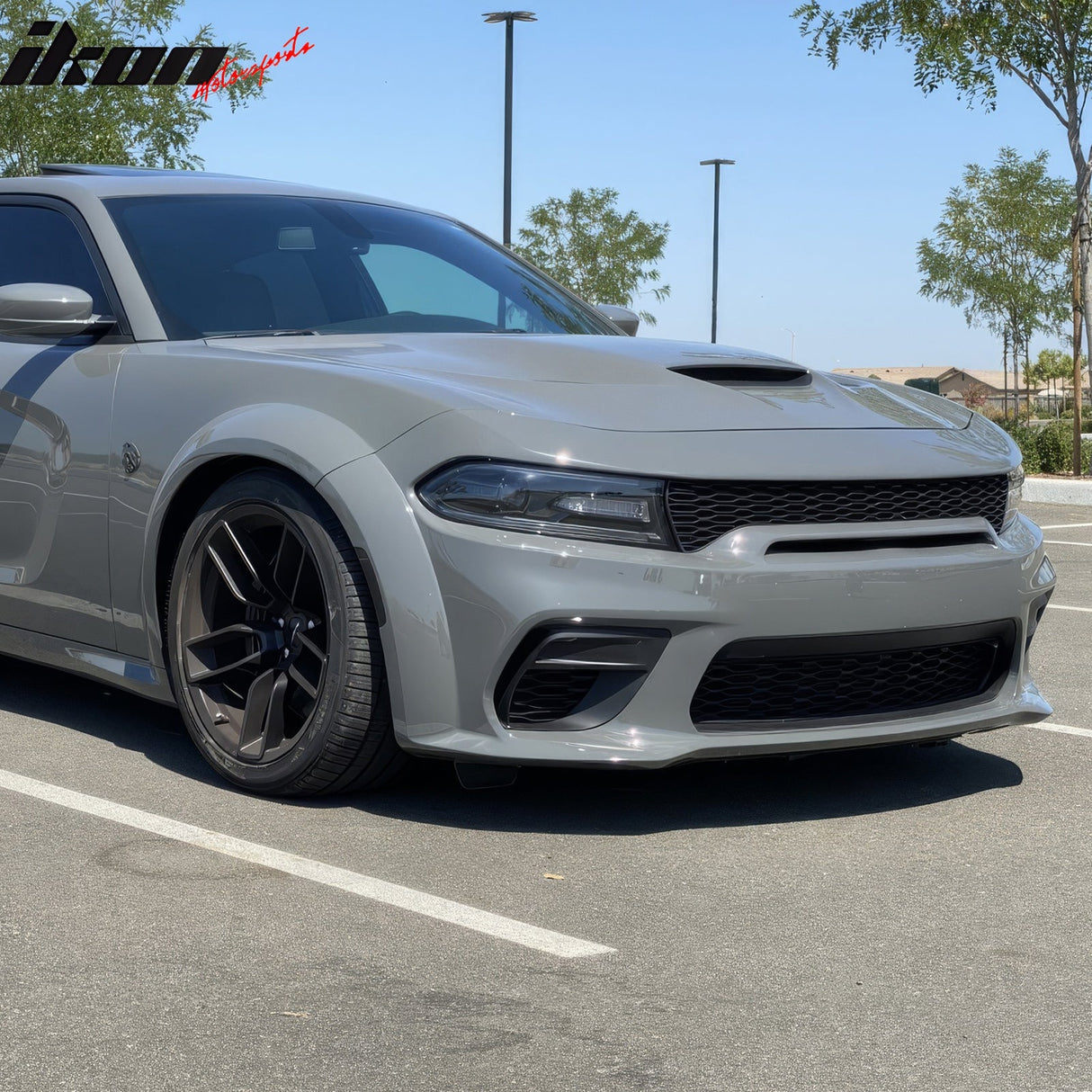 2015-2023 Dodge Charger IKON Matte Black Rear Bumper Cover Diffuer PP