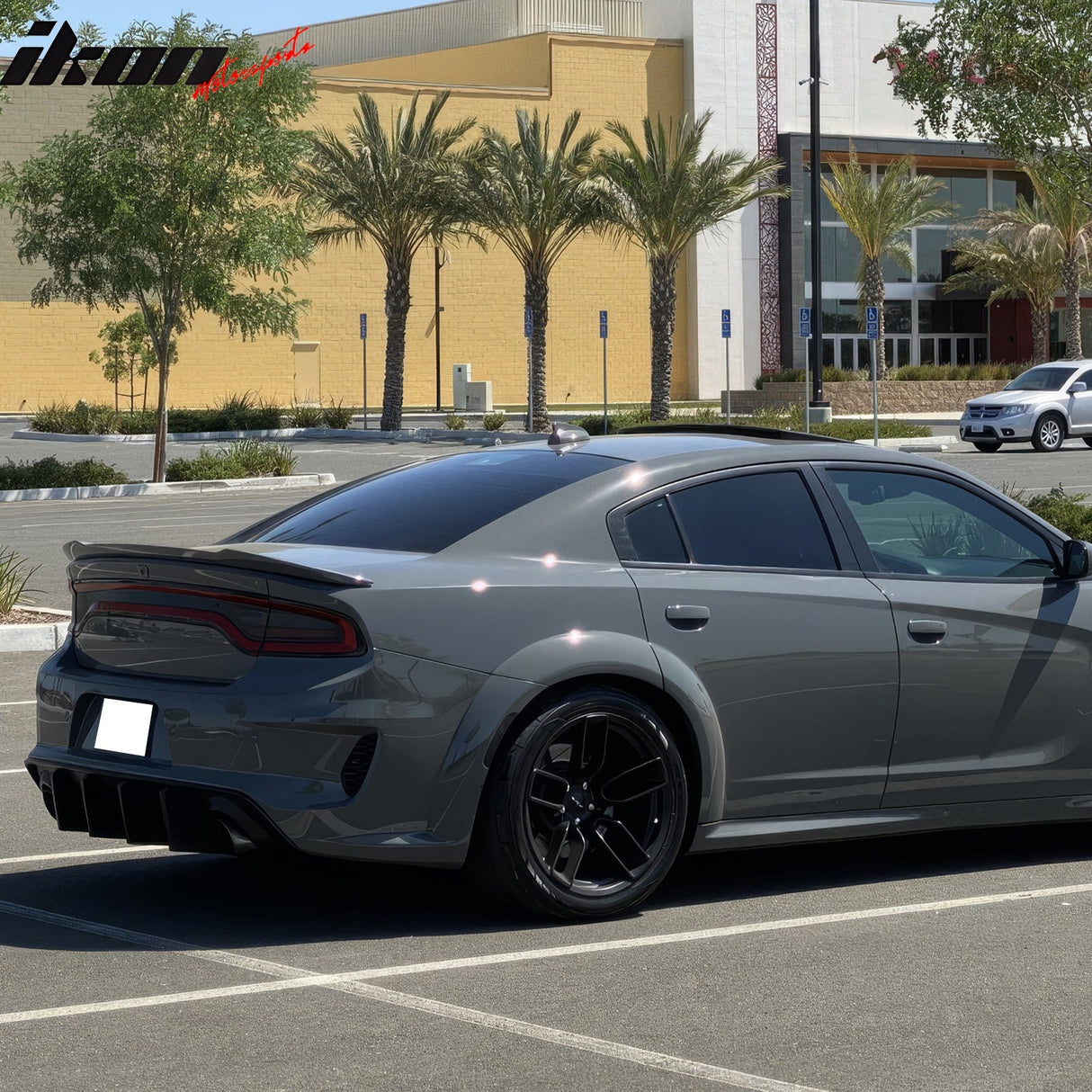 2015-2023 Dodge Charger IKON Matte Black Rear Bumper Cover Diffuer PP