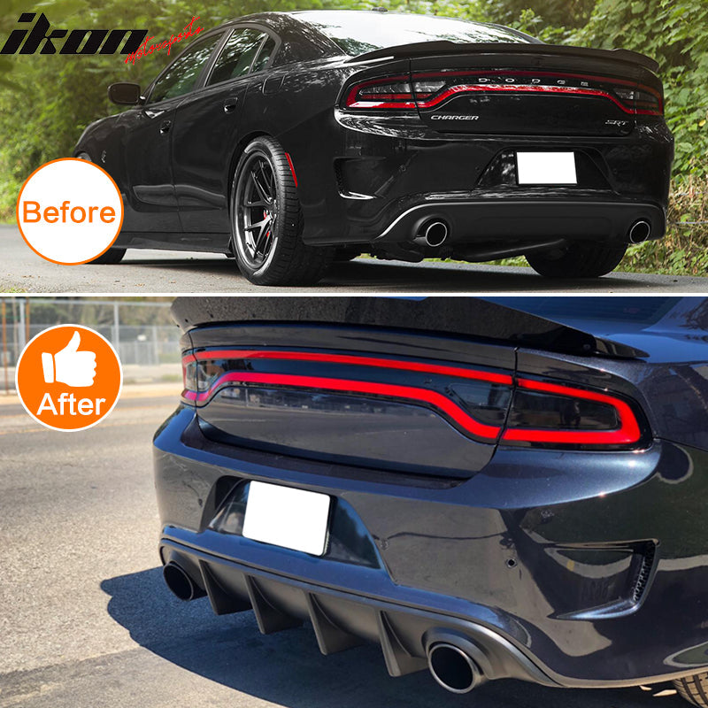 2015-2023 Dodge Charger SRT Rear Diffuser OEM Style Matte Black PP
