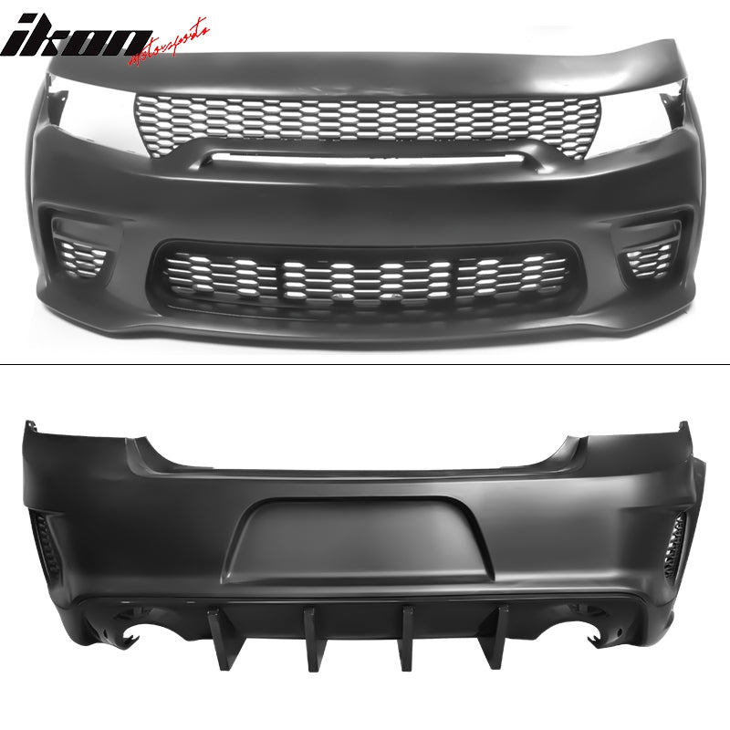 2015-2023 Dodge Charger Widebody Gloss Whole Bumper Kits Diffuser PP