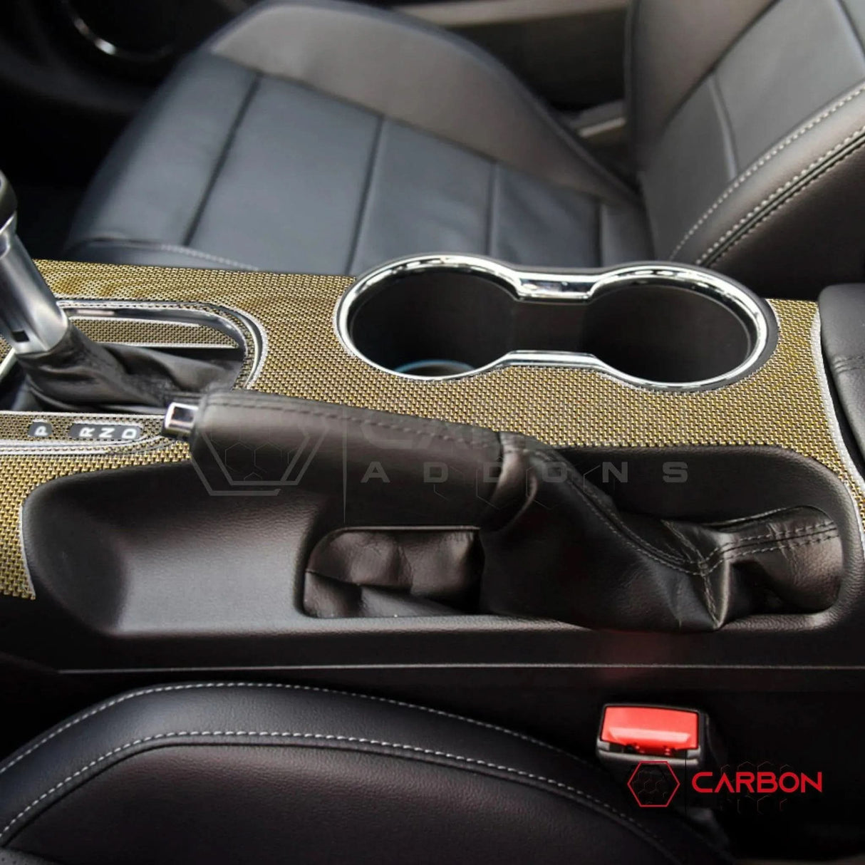 2015-2023 Mustang Reflective Carbon Fiber Center Console Overlay