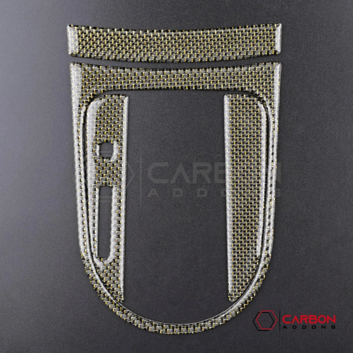 2015-2023 Mustang Reflective Carbon Fiber Center Console Overlay