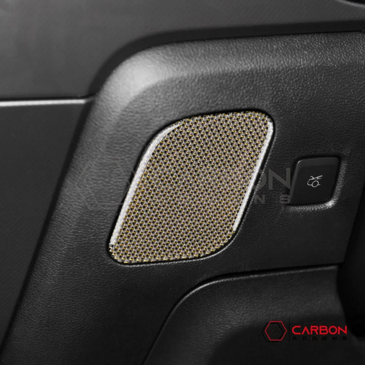 Reflective Carbon Fiber Driver Side Dashboard Trim Overlay for 2015–2023 Ford Mustang