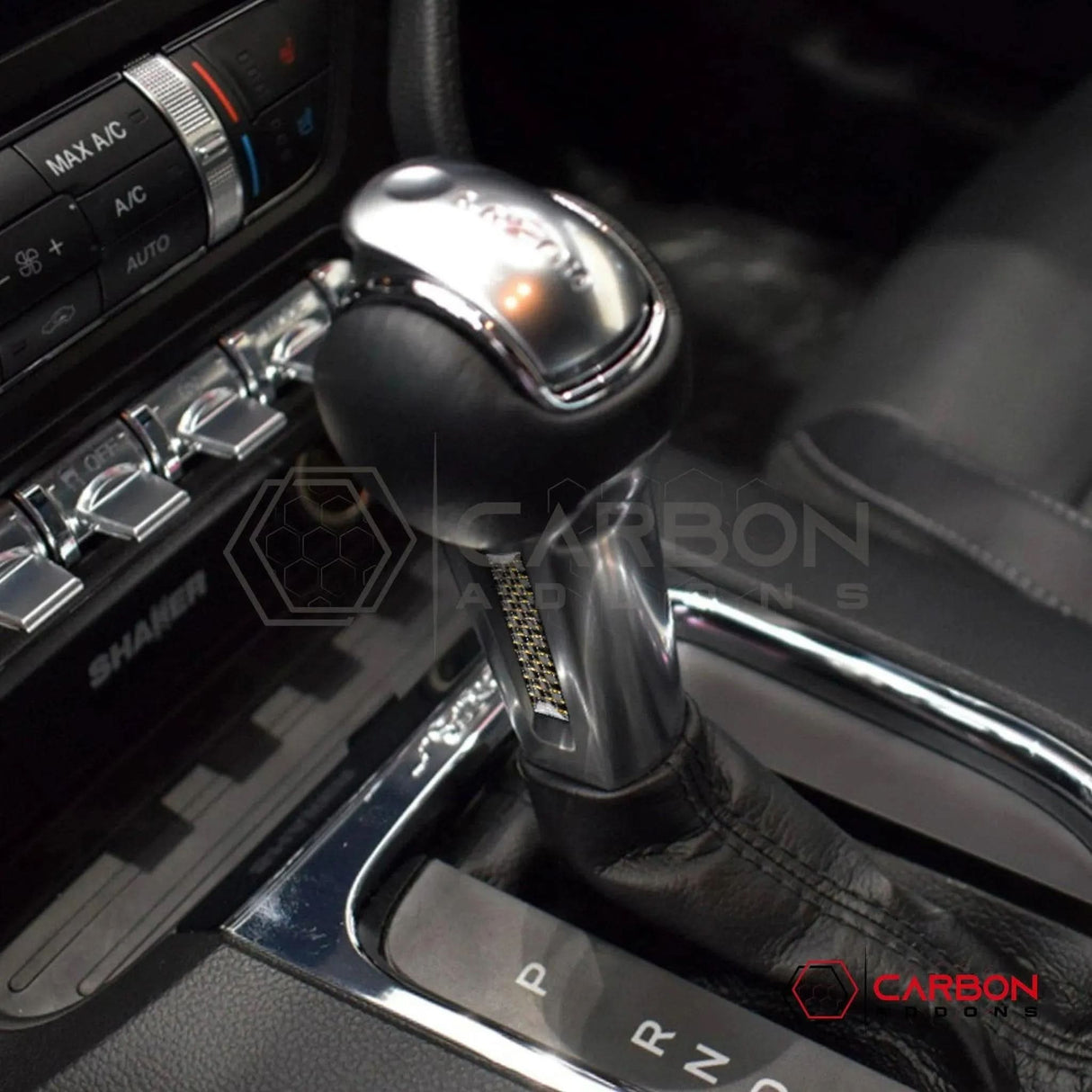 2015-2023 Mustang Carbon Fiber Shift Knob Side Trim Overlay