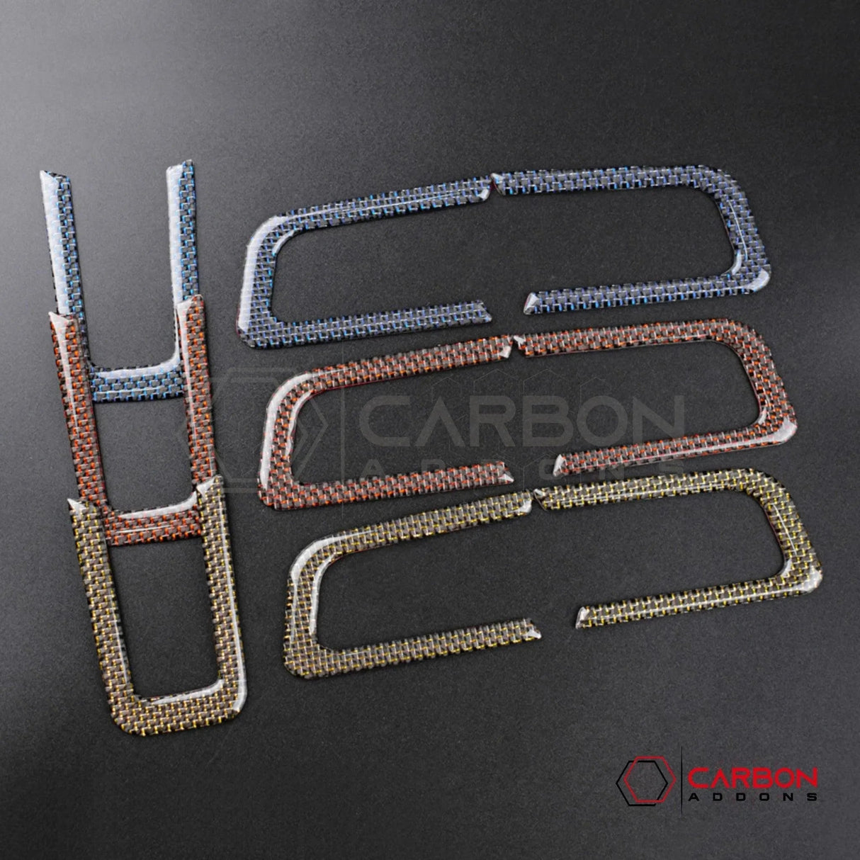 2015-2023 Mustang Reflective Carbon Fiber Steering Wheel Chrome Trim Overlay