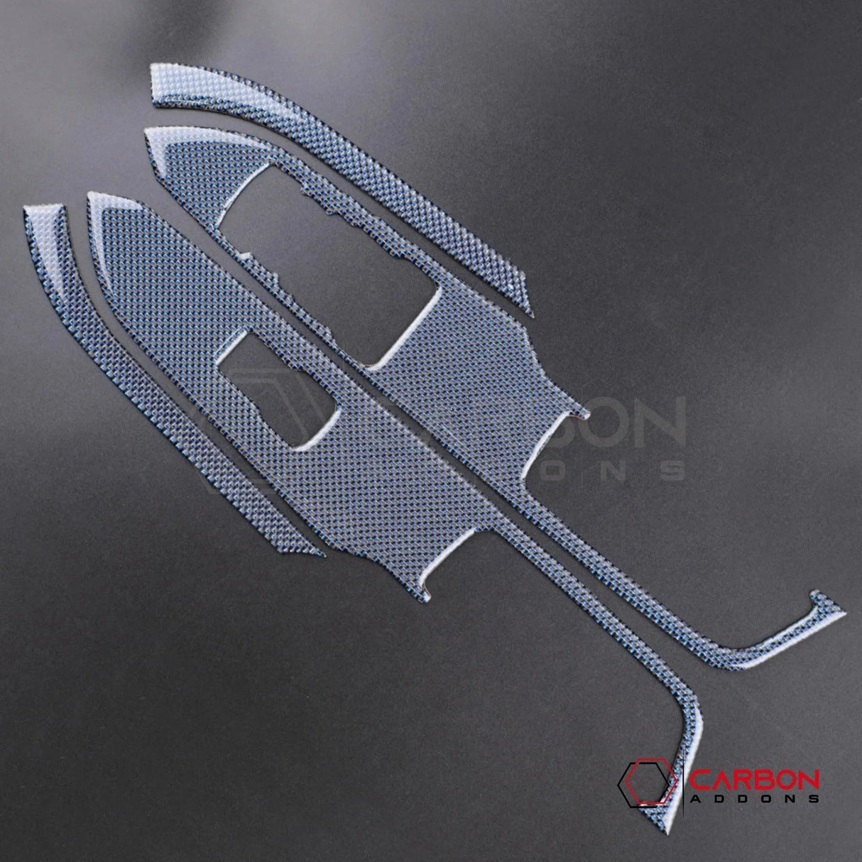2015-2023 Mustang Reflective Carbon Fiber Window Switch Trim Overlay