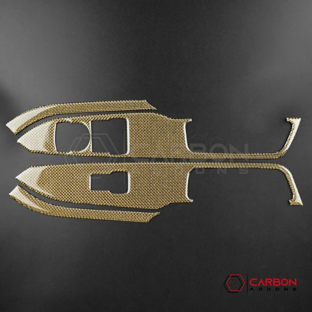 Reflective Carbon Fiber Window Switch Trim Overlay for 2015–2023 Ford Mustang